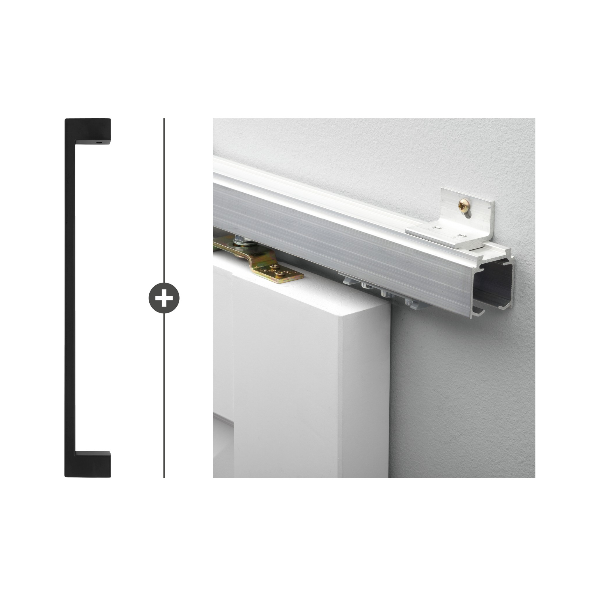 Sluitwerkpakketten met Deurgreep 28x300 Quadrate Zwart